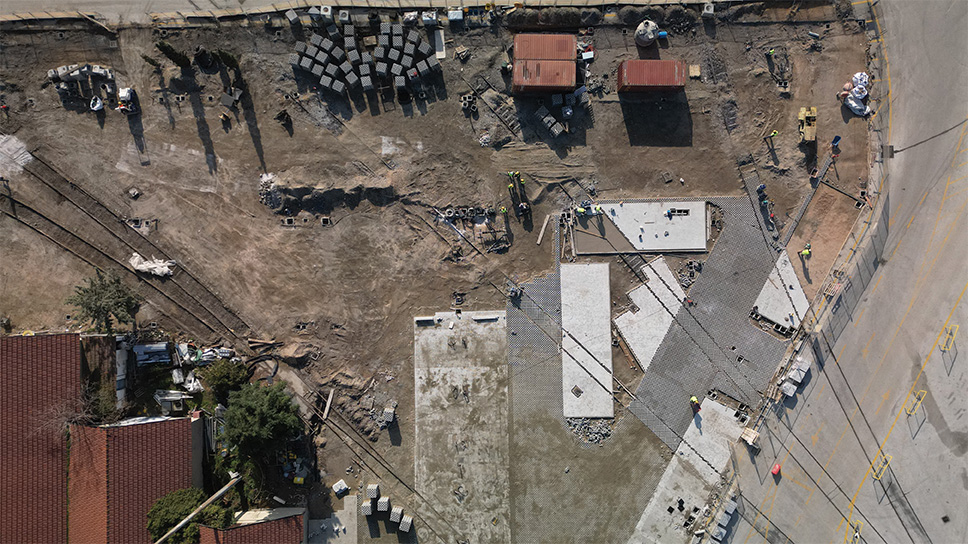 Εργοτάξιο διαμόρφωσης περιμετρικών πεζόδρομων